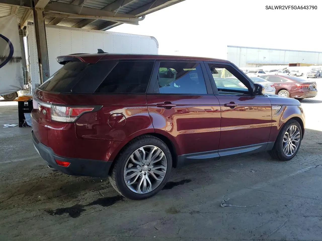 2016 Land Rover Range Rover Sport Hse VIN: SALWR2VF5GA643790 Lot: 59350356