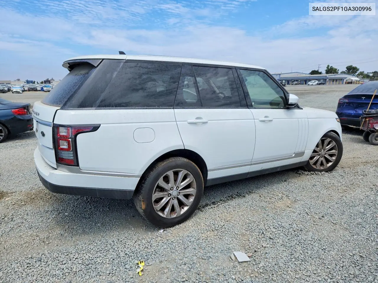 2016 Land Rover Range Rover Hse VIN: SALGS2PF1GA300996 Lot: 59390946