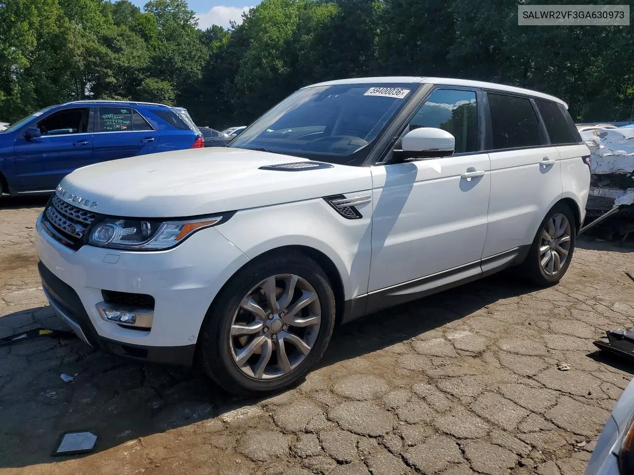 2016 Land Rover Range Rover Sport Hse VIN: SALWR2VF3GA630973 Lot: 59400036