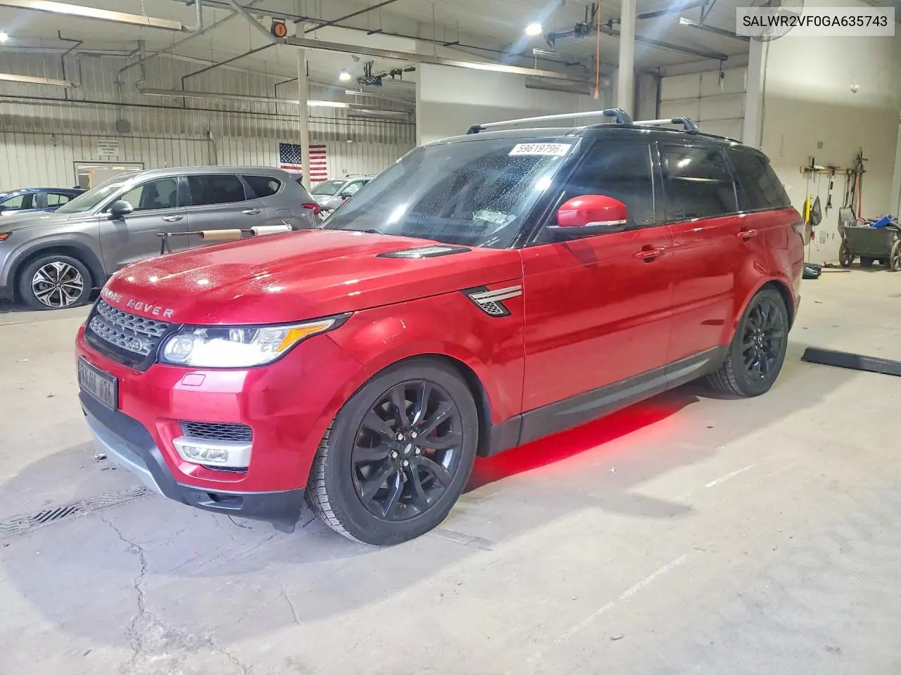 2016 Land Rover Range Rover Sport Hse VIN: SALWR2VF0GA635743 Lot: 59619796
