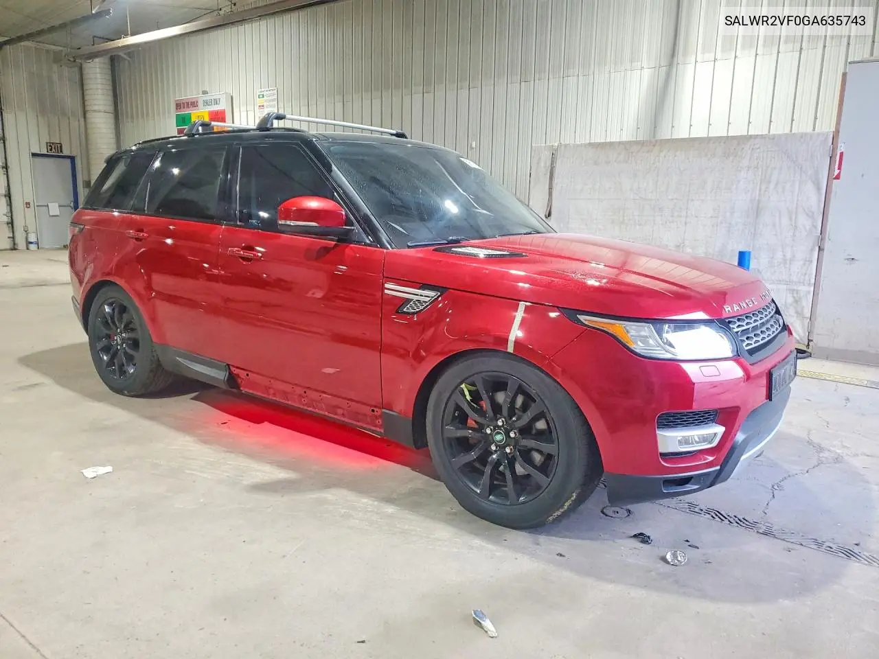 2016 Land Rover Range Rover Sport Hse VIN: SALWR2VF0GA635743 Lot: 59619796