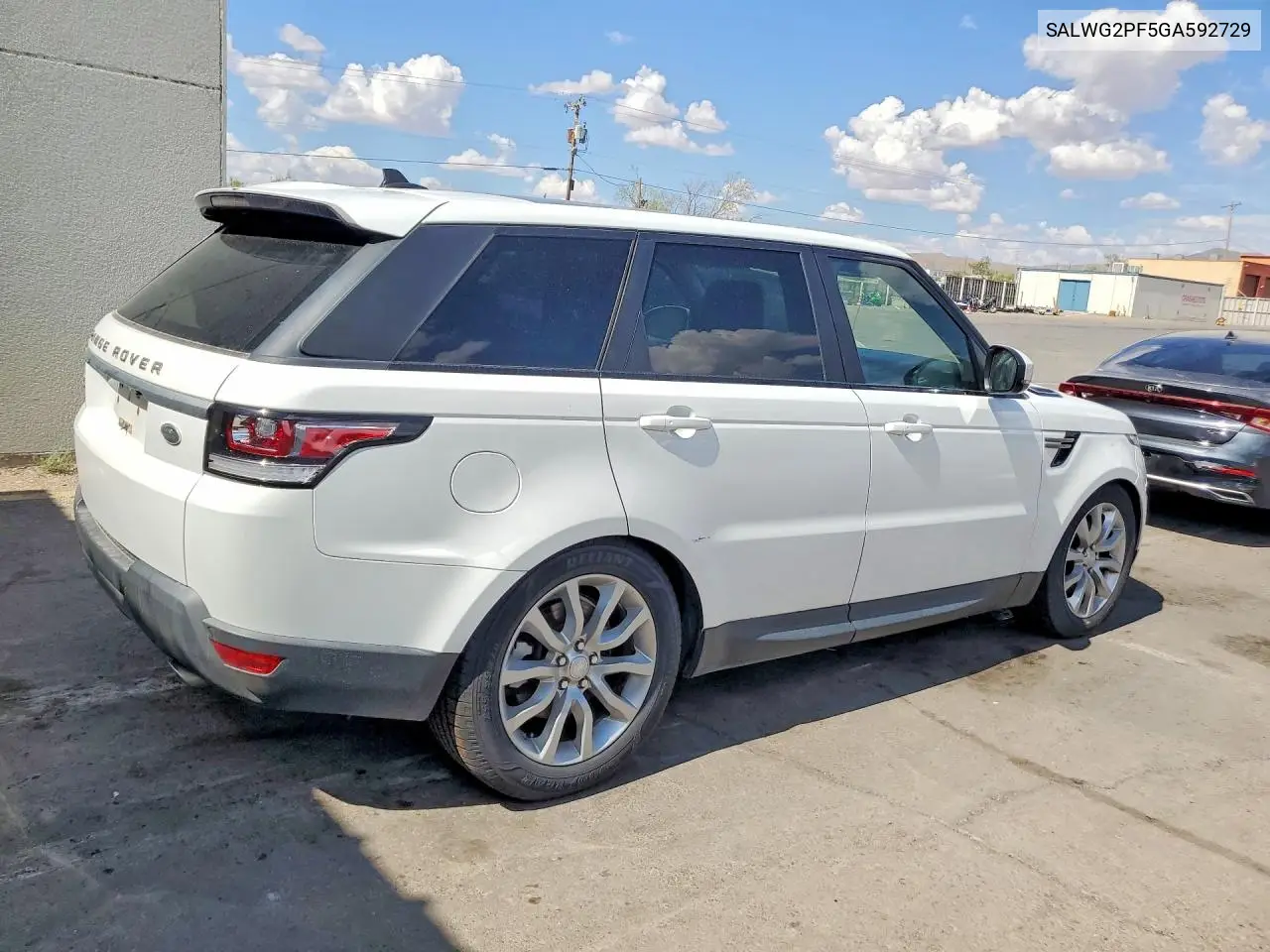 2016 Land Rover Range Rover Sport Se VIN: SALWG2PF5GA592729 Lot: 59705946