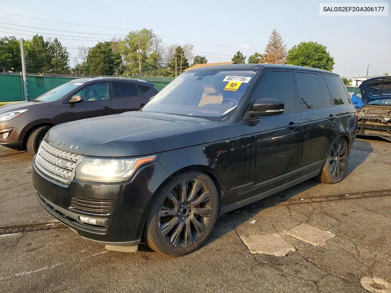 2016 Land Rover Range Rover Supercharged VIN: SALGS2EF2GA306177 Lot: 60217156