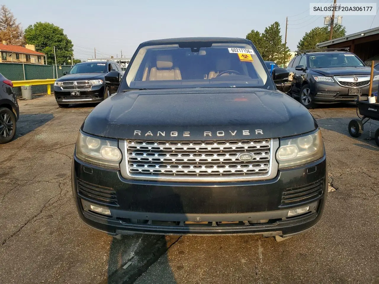 2016 Land Rover Range Rover Supercharged VIN: SALGS2EF2GA306177 Lot: 60217156