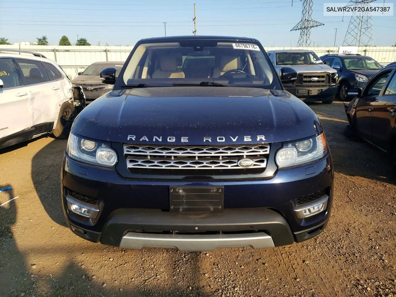 2016 Land Rover Range Rover Sport Hse VIN: SALWR2VF2GA547387 Lot: 60796716