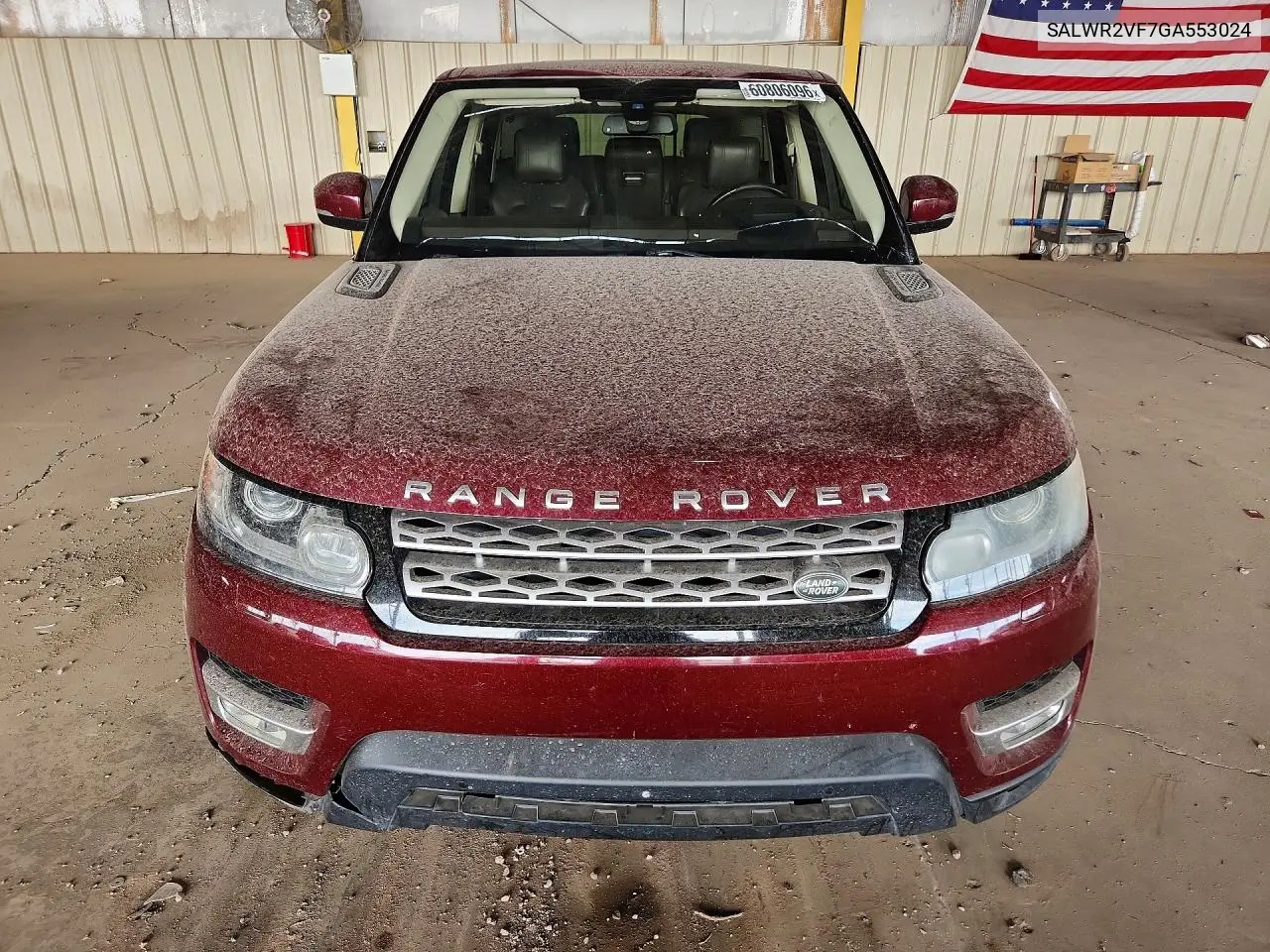 2016 Land Rover Range Rover Sport Hse VIN: SALWR2VF7GA553024 Lot: 60806096