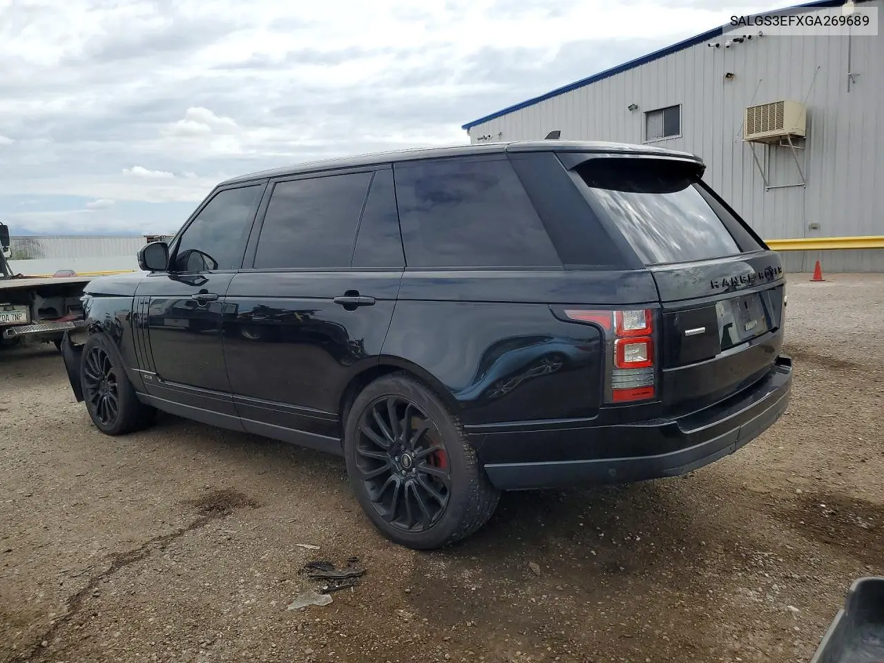 2016 Land Rover Range Rover Supercharged VIN: SALGS3EFXGA269689 Lot: 62124076