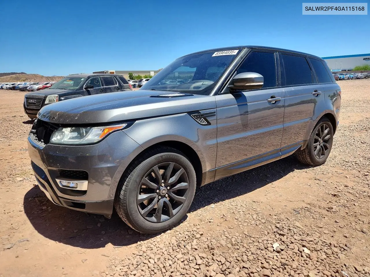 2016 Land Rover Range Rover Sport Hse VIN: SALWR2PF4GA115168 Lot: 85964035