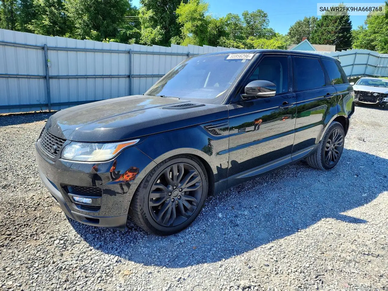 2017 Land Rover Range Rover Sport Hse VIN: SALWR2FK9HA668768 Lot: 55956296