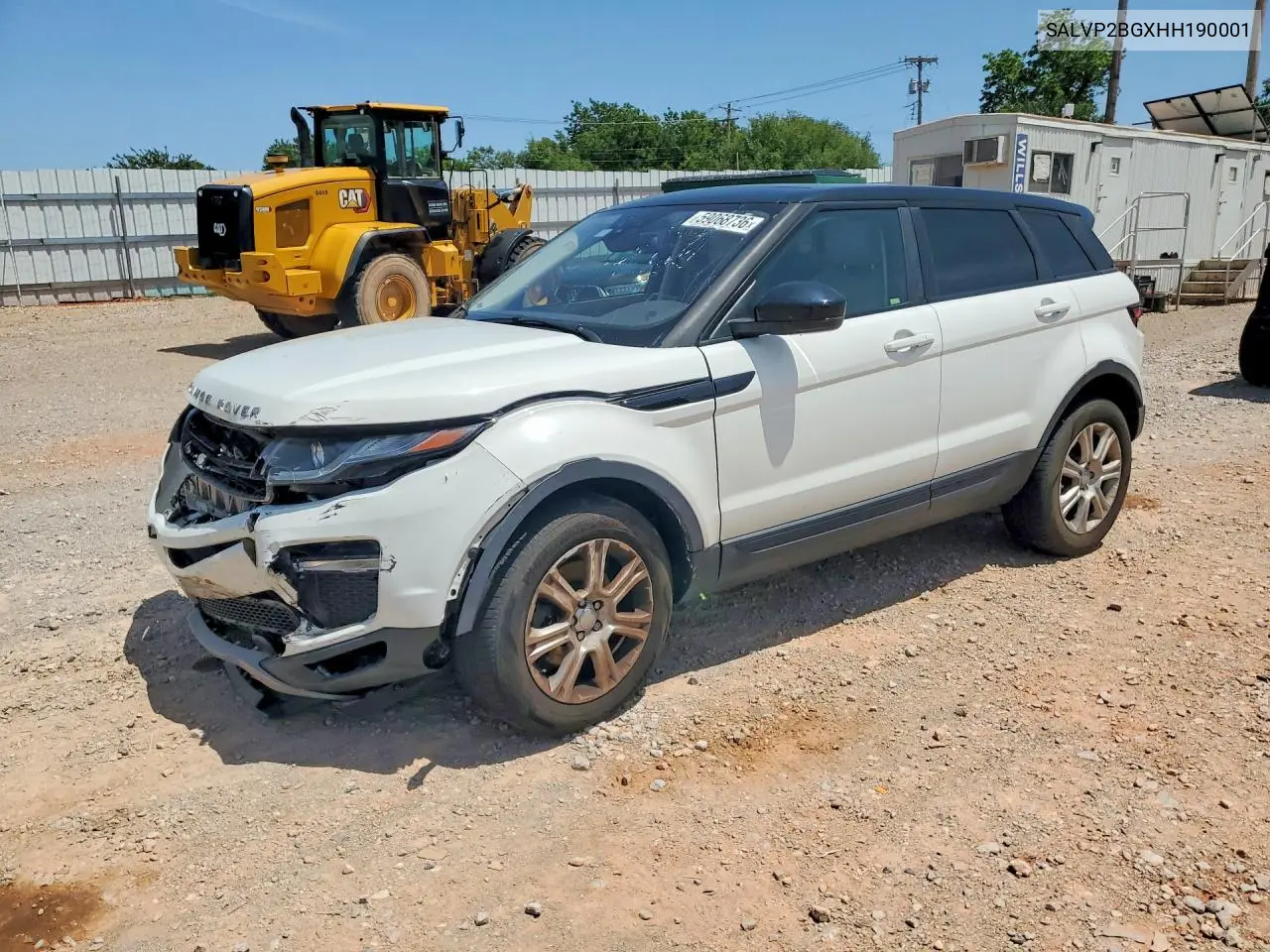 2017 Land Rover Range Rover Evoque Se VIN: SALVP2BGXHH190001 Lot: 59068736