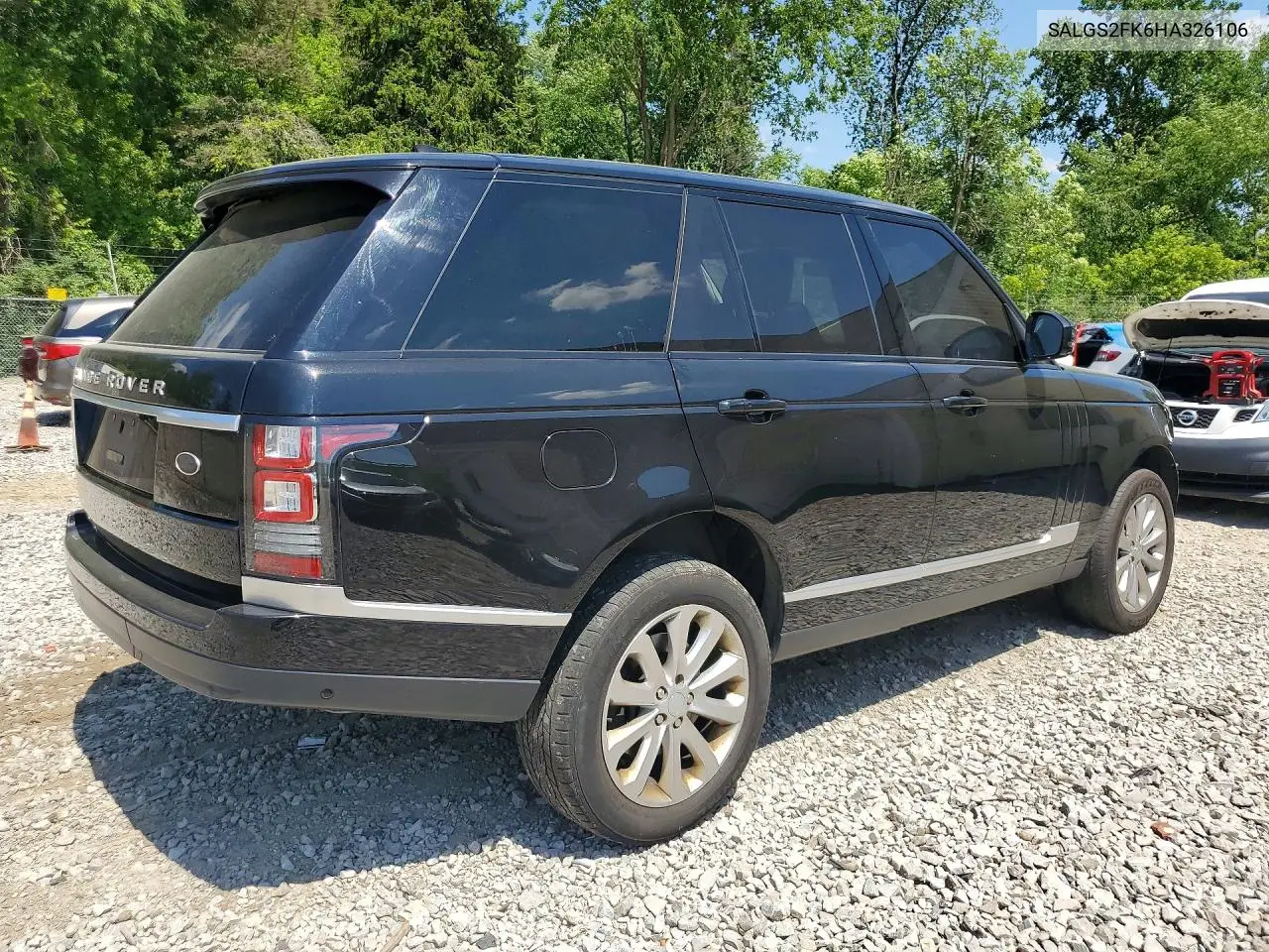 2017 Land Rover Range Rover Hse VIN: SALGS2FK6HA326106 Lot: 59255496