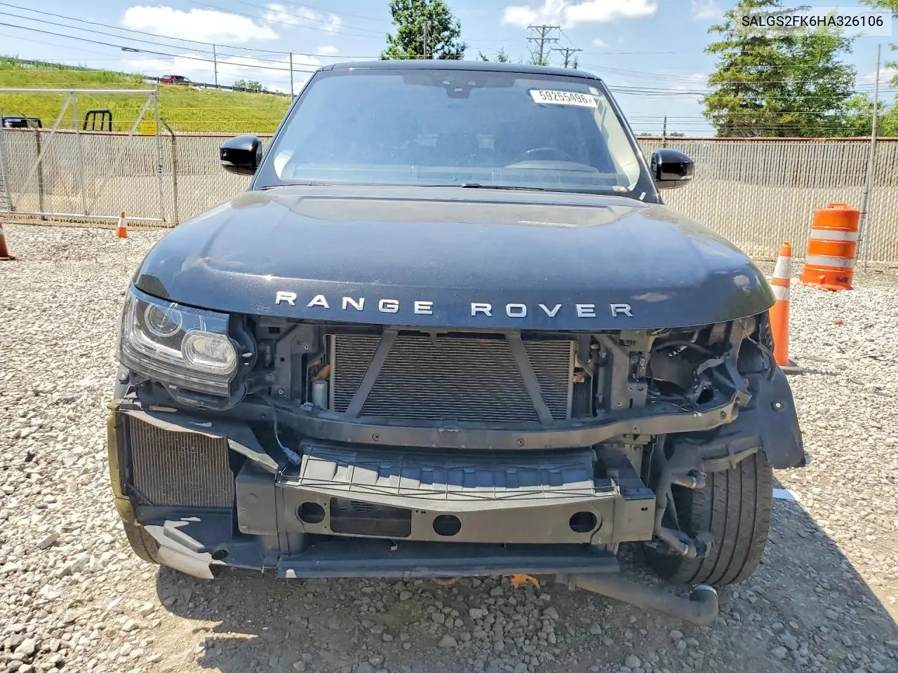 2017 Land Rover Range Rover Hse VIN: SALGS2FK6HA326106 Lot: 59255496