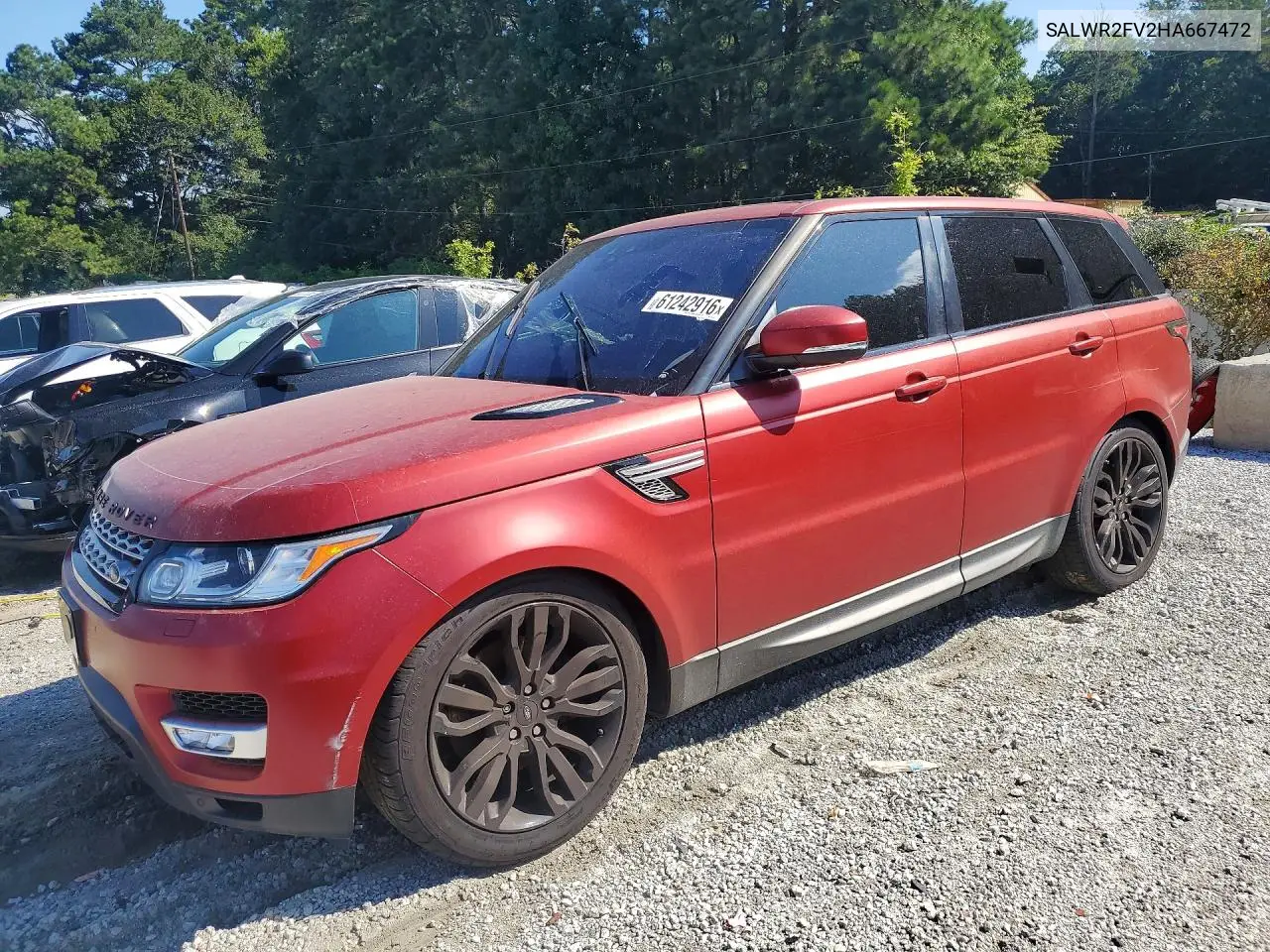 2017 Land Rover Range Rover Sport Hse VIN: SALWR2FV2HA667472 Lot: 61242916
