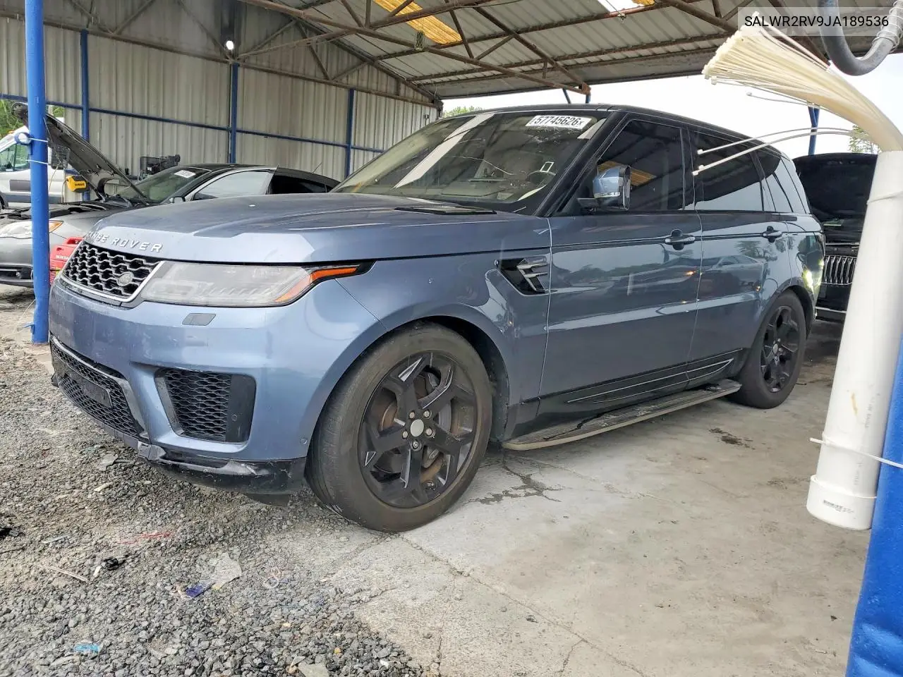 2018 Land Rover Range Rover Sport Hse VIN: SALWR2RV9JA189536 Lot: 57745626