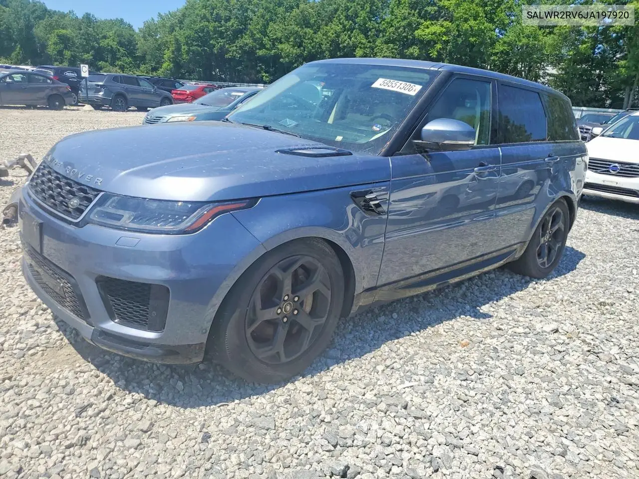 2018 Land Rover Range Rover Sport Hse VIN: SALWR2RV6JA197920 Lot: 59551306
