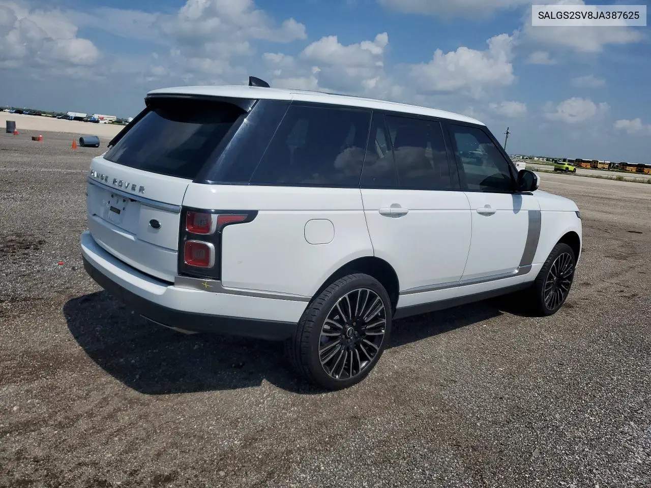 2018 Land Rover Range Rover Hse VIN: SALGS2SV8JA387625 Lot: 60453216