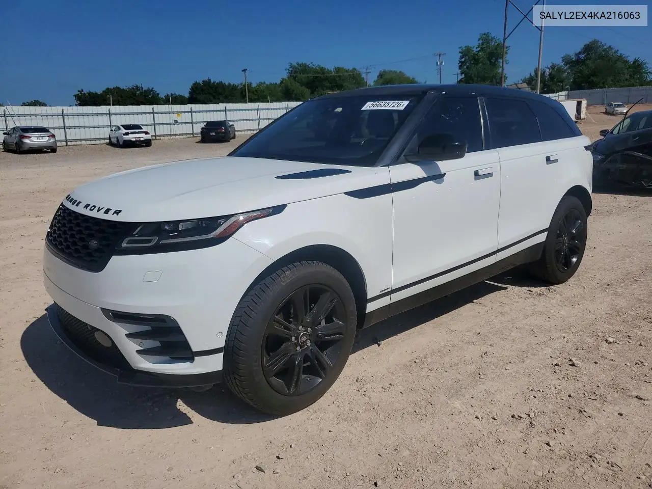 2019 Land Rover Range Rover Velar R-Dynamic Se VIN: SALYL2EX4KA216063 Lot: 56635726