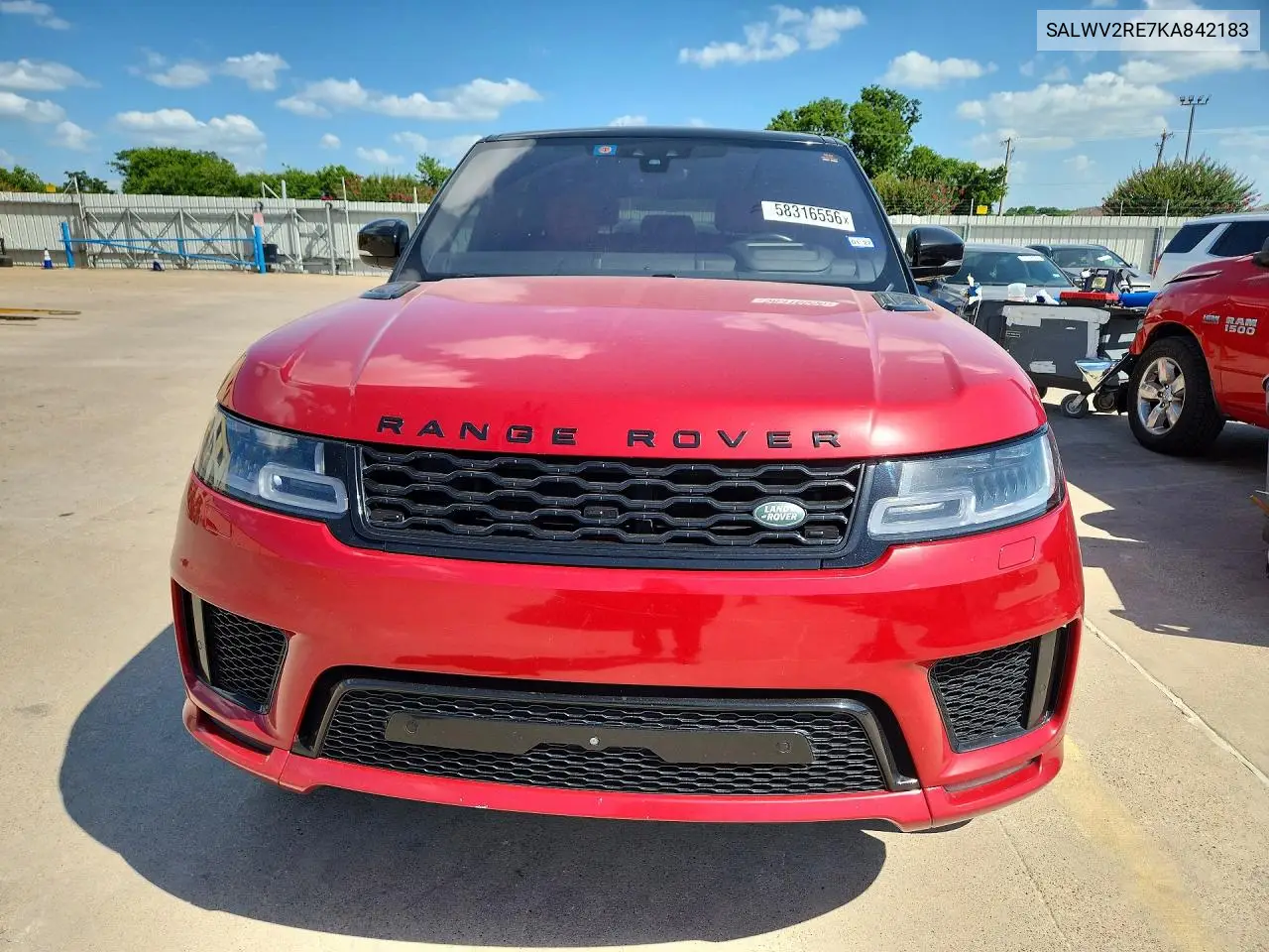 2019 Land Rover Range Rover Sport Supercharged Autobiography VIN: SALWV2RE7KA842183 Lot: 58316556