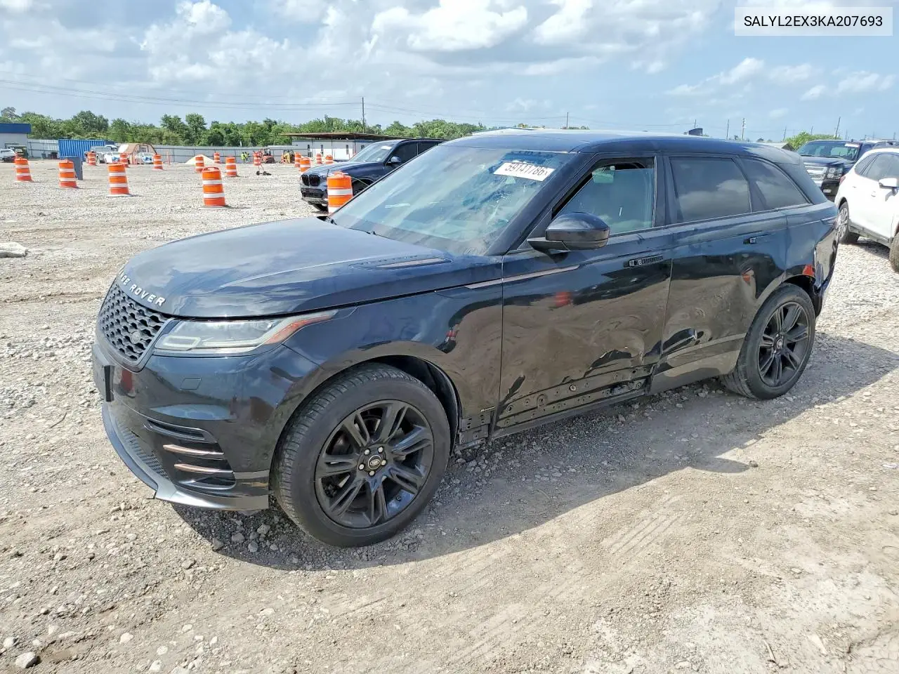 2019 Land Rover Range Rover Velar R-Dynamic Se VIN: SALYL2EX3KA207693 Lot: 59141786