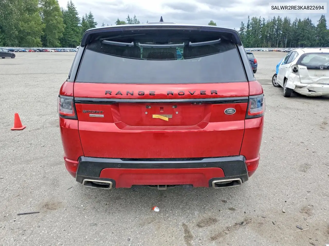 2019 Land Rover Range Rover Sport Supercharged Dynamic VIN: SALWR2RE3KA822694 Lot: 59172426