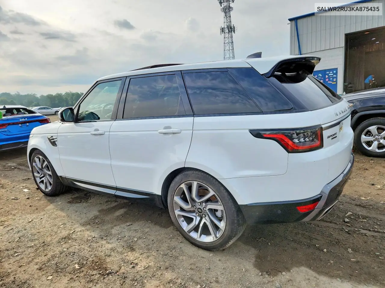 2019 Land Rover Range Rover Sport Hse VIN: SALWR2RU3KA875435 Lot: 60629086