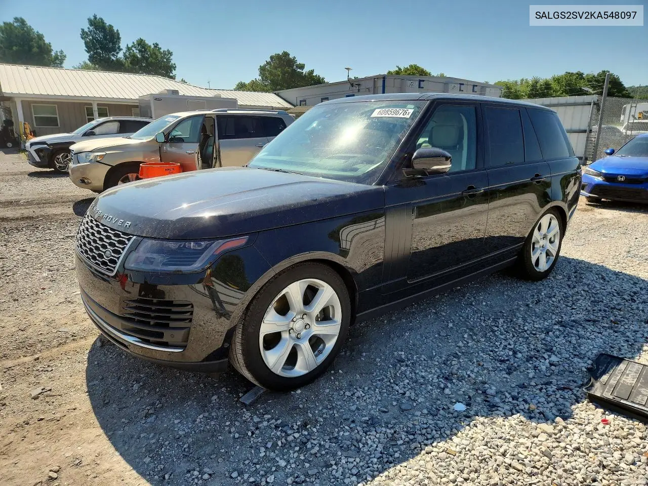 2019 Land Rover Range Rover Hse VIN: SALGS2SV2KA548097 Lot: 60859676