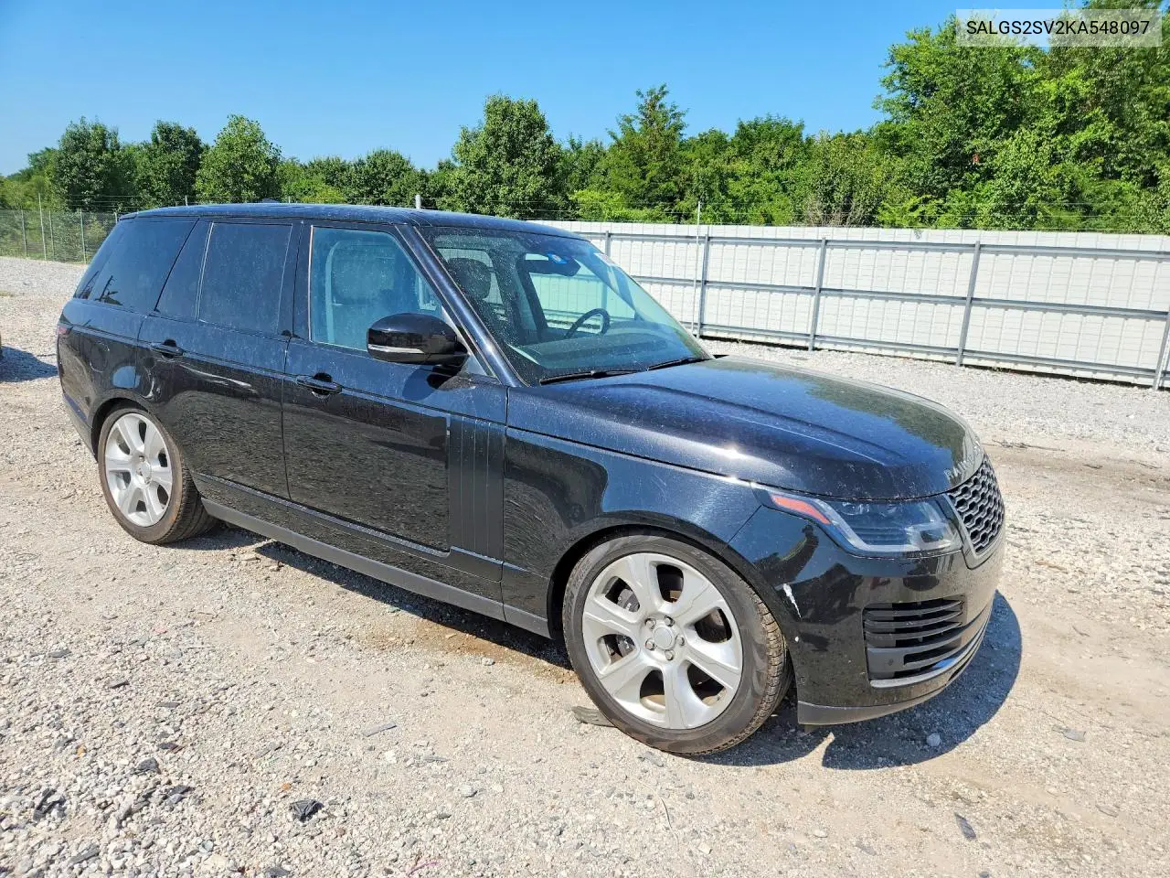 2019 Land Rover Range Rover Hse VIN: SALGS2SV2KA548097 Lot: 60859676