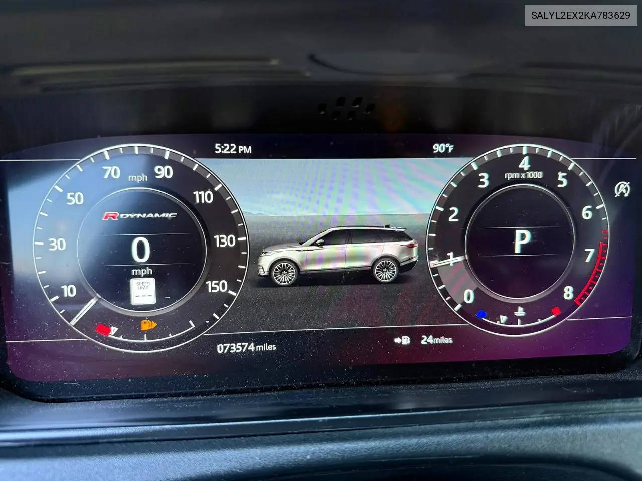 2019 Land Rover Range Rover Velar R-Dynamic Se VIN: SALYL2EX2KA783629 Lot: 60932786