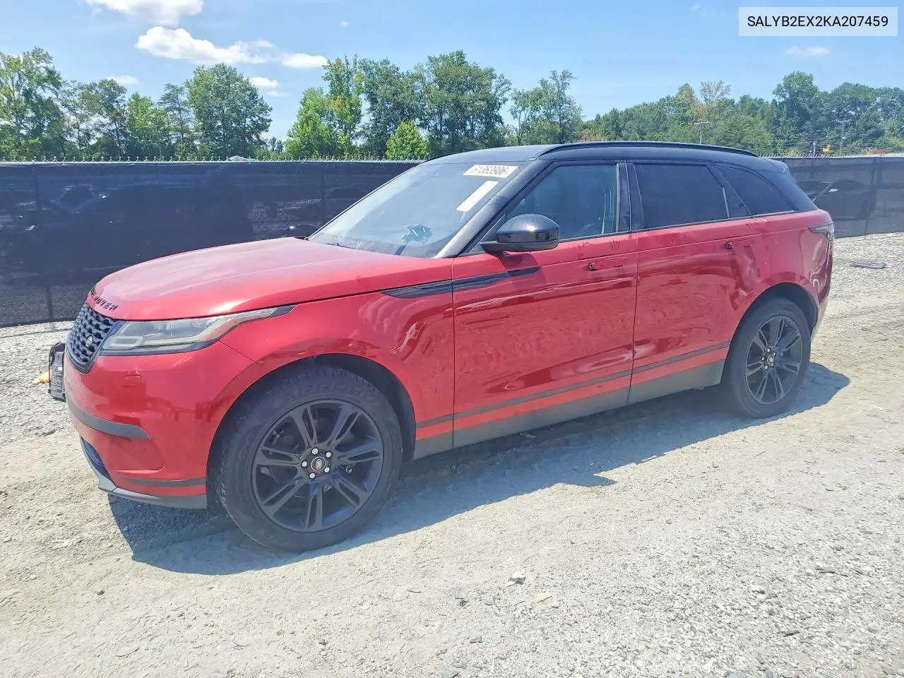 2019 Land Rover Range Rover Velar S VIN: SALYB2EX2KA207459 Lot: 61363906
