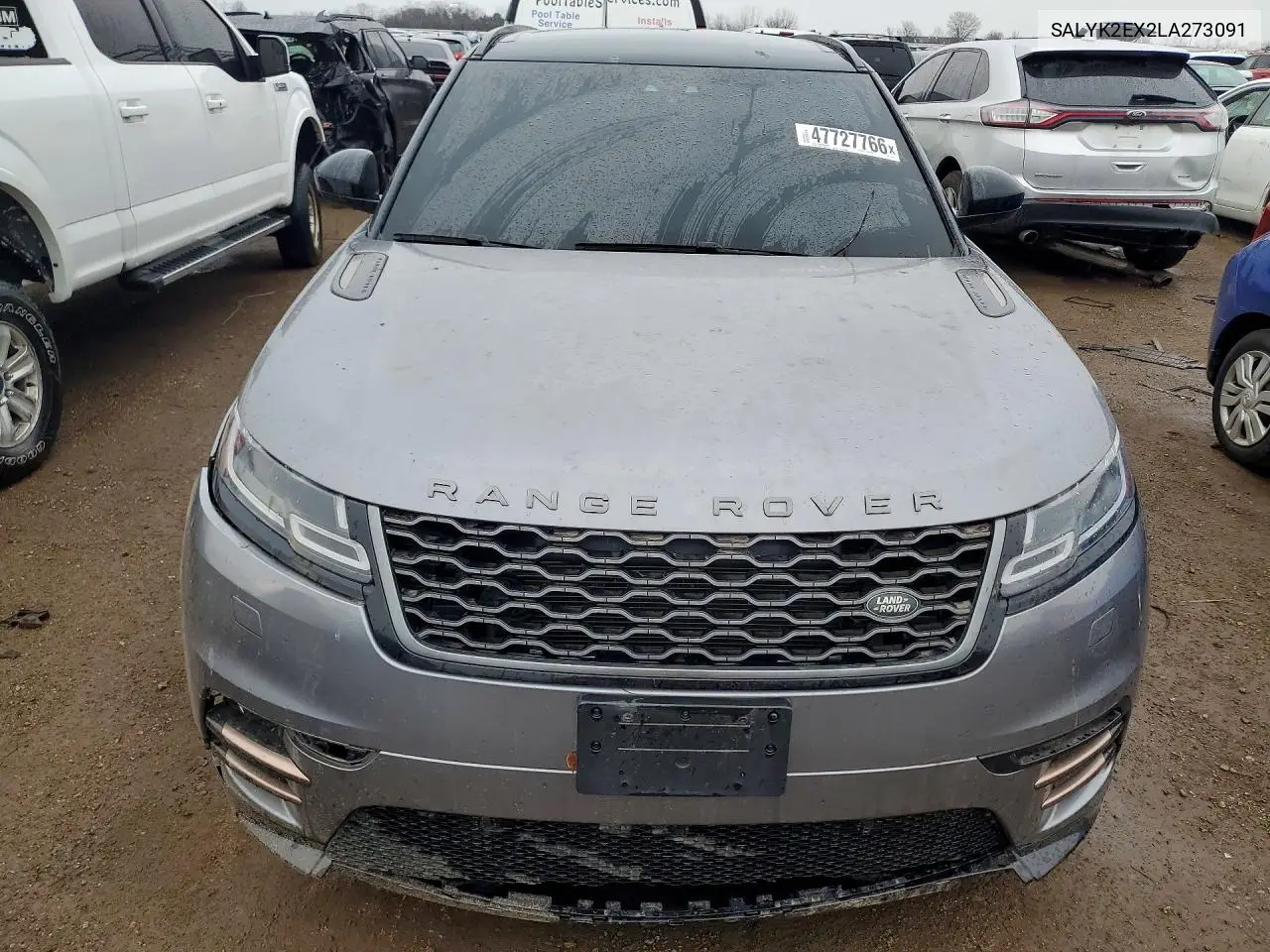 2020 Land Rover Range Rover Velar R-Dynamic S VIN: SALYK2EX2LA273091 Lot: 47727766