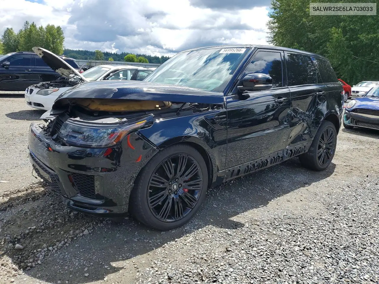 2020 Land Rover Range Rover Sport P525 Hse VIN: SALWR2SE6LA703033 Lot: 56995266