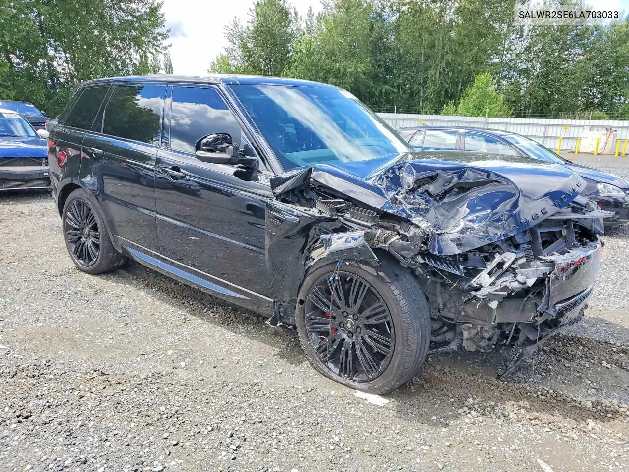2020 Land Rover Range Rover Sport P525 Hse VIN: SALWR2SE6LA703033 Lot: 56995266