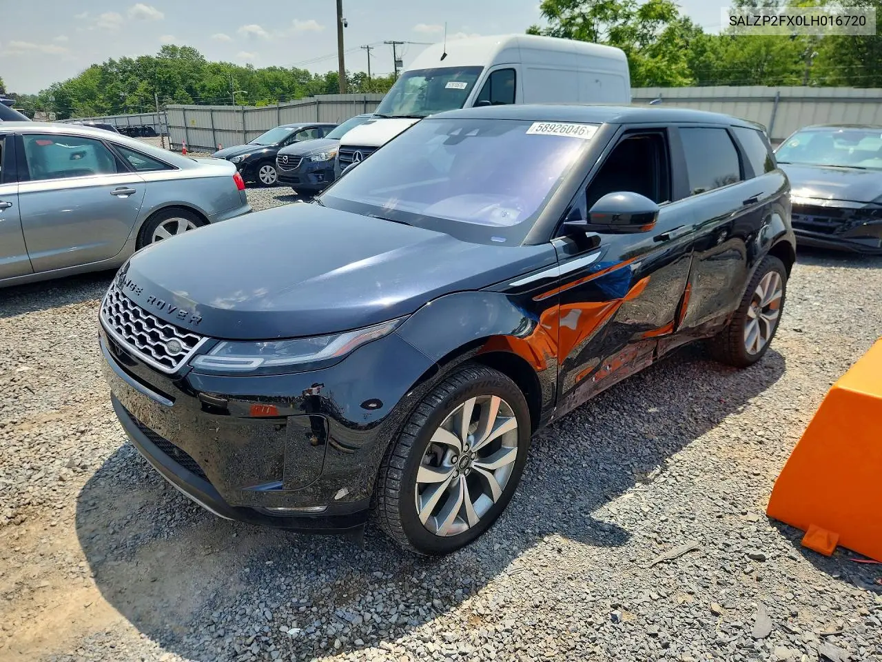 2020 Land Rover Range Rover Evoque Se VIN: SALZP2FX0LH016720 Lot: 58926046
