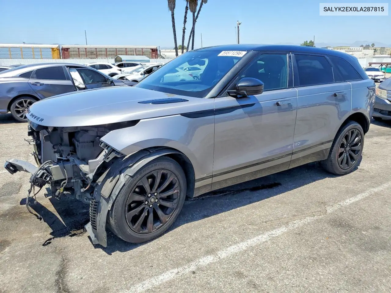 2020 Land Rover Range Rover Velar R-Dynamic S VIN: SALYK2EX0LA287815 Lot: 59871296