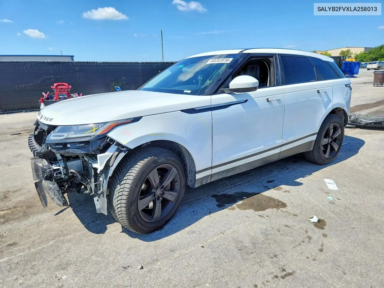 2020 Land Rover Range Rover Velar S VIN: SALYB2FVXLA258013 Lot: 60202816