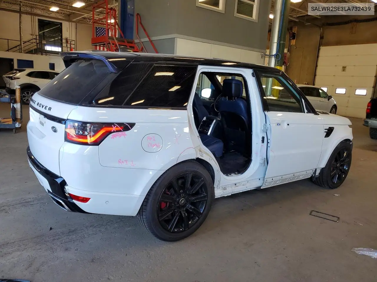 2020 Land Rover Range Rover Sport P525 Hse VIN: SALWR2SE3LA732439 Lot: 60982656