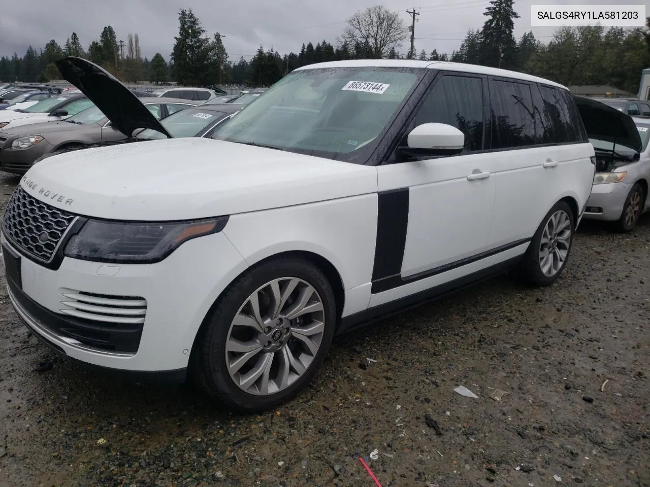 2020 Land Rover Range Rover Hse VIN: SALGS4RY1LA581203 Lot: 86573144