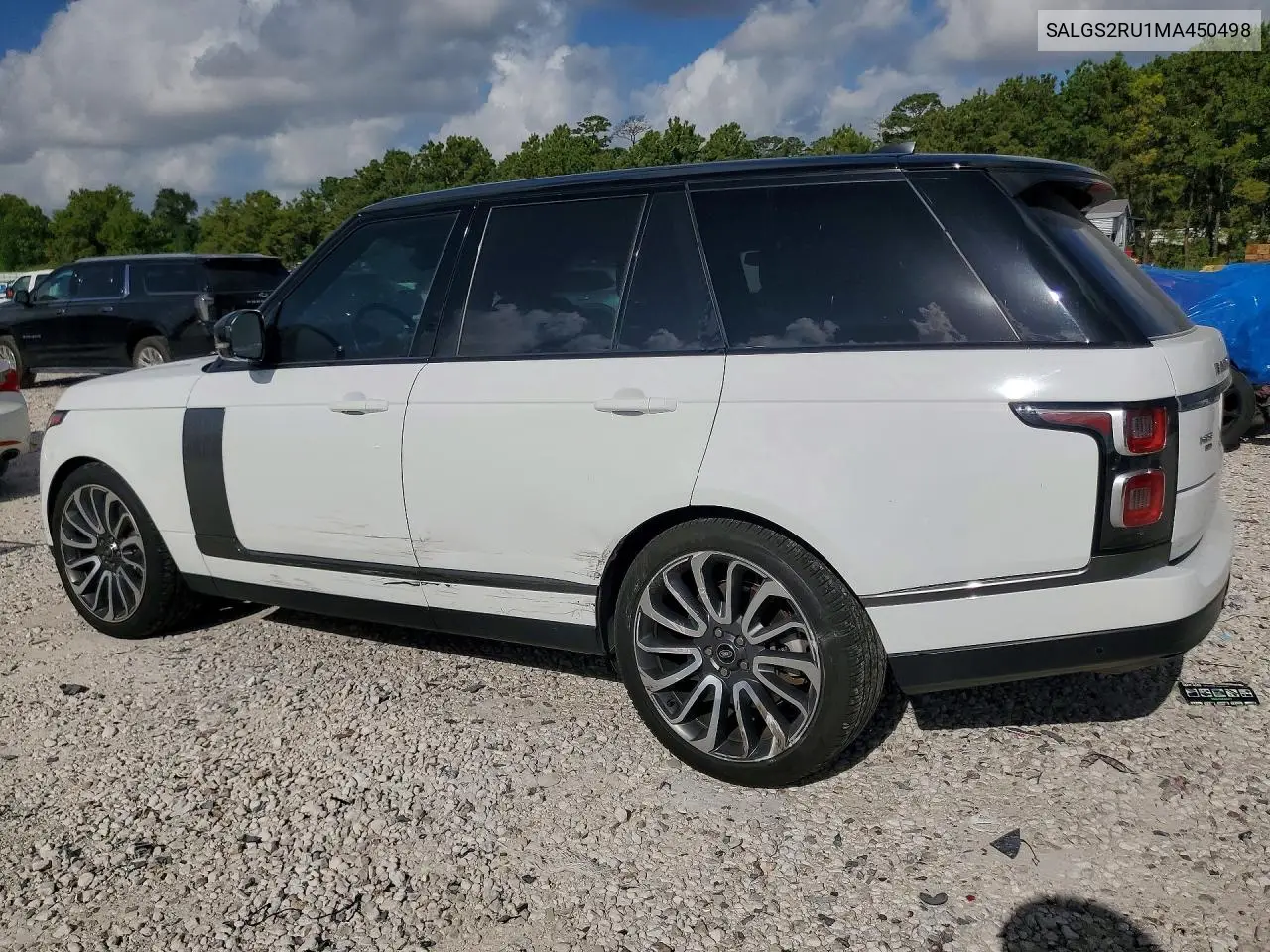 2021 Land Rover Range Rover Hse Westminster Edition VIN: SALGS2RU1MA450498 Lot: 59634336
