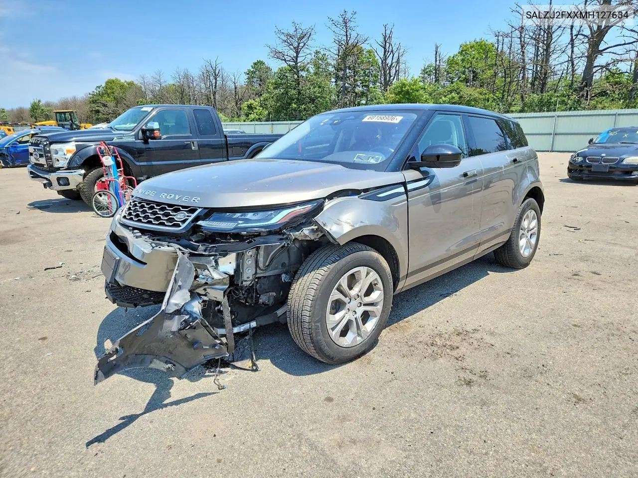 2021 Land Rover Range Rover Evoque S VIN: SALZJ2FXXMH127634 Lot: 60158906