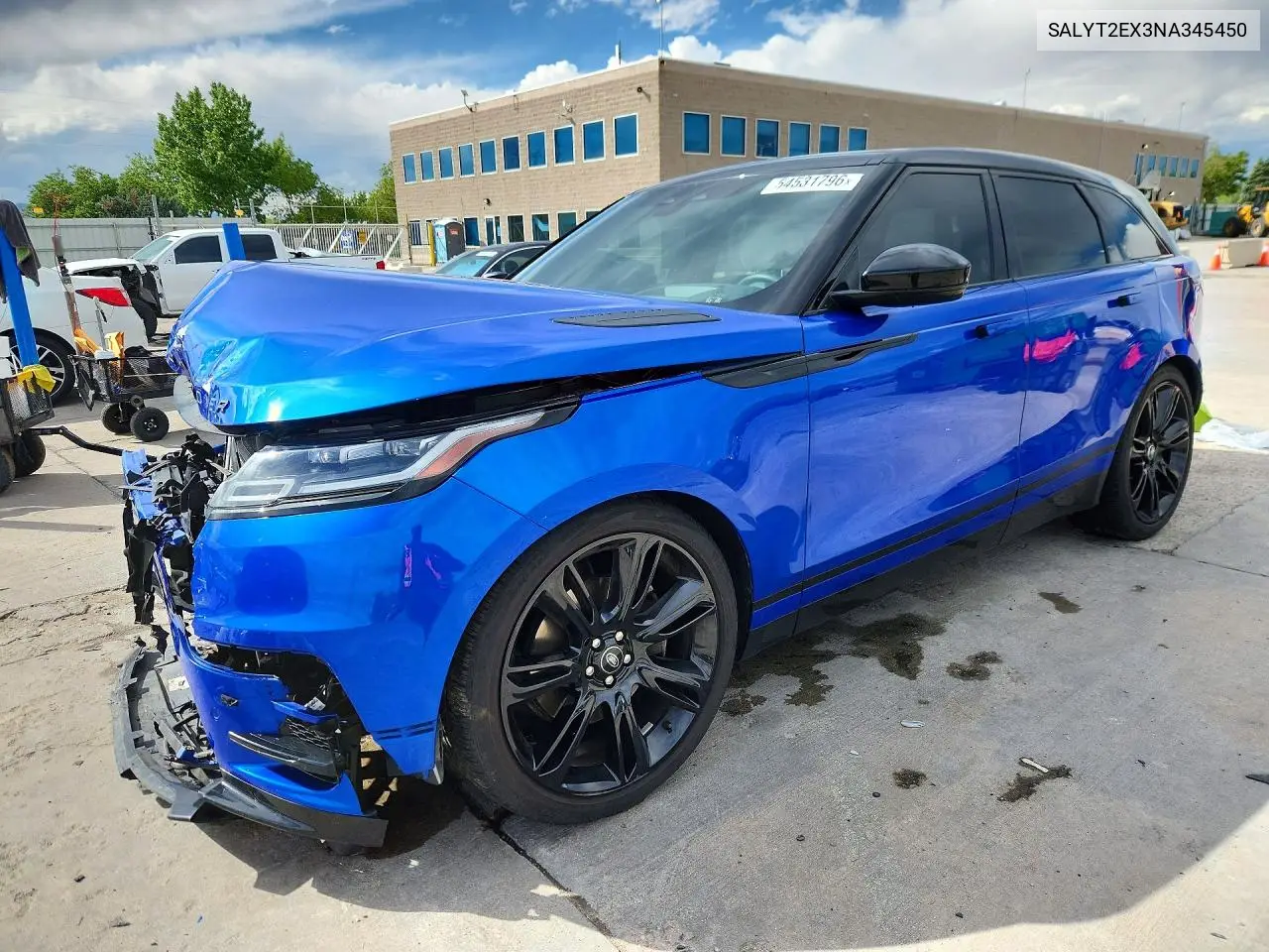 2022 Land Rover Range Rover Velar R-Dynamic S VIN: SALYT2EX3NA345450 Lot: 54531796