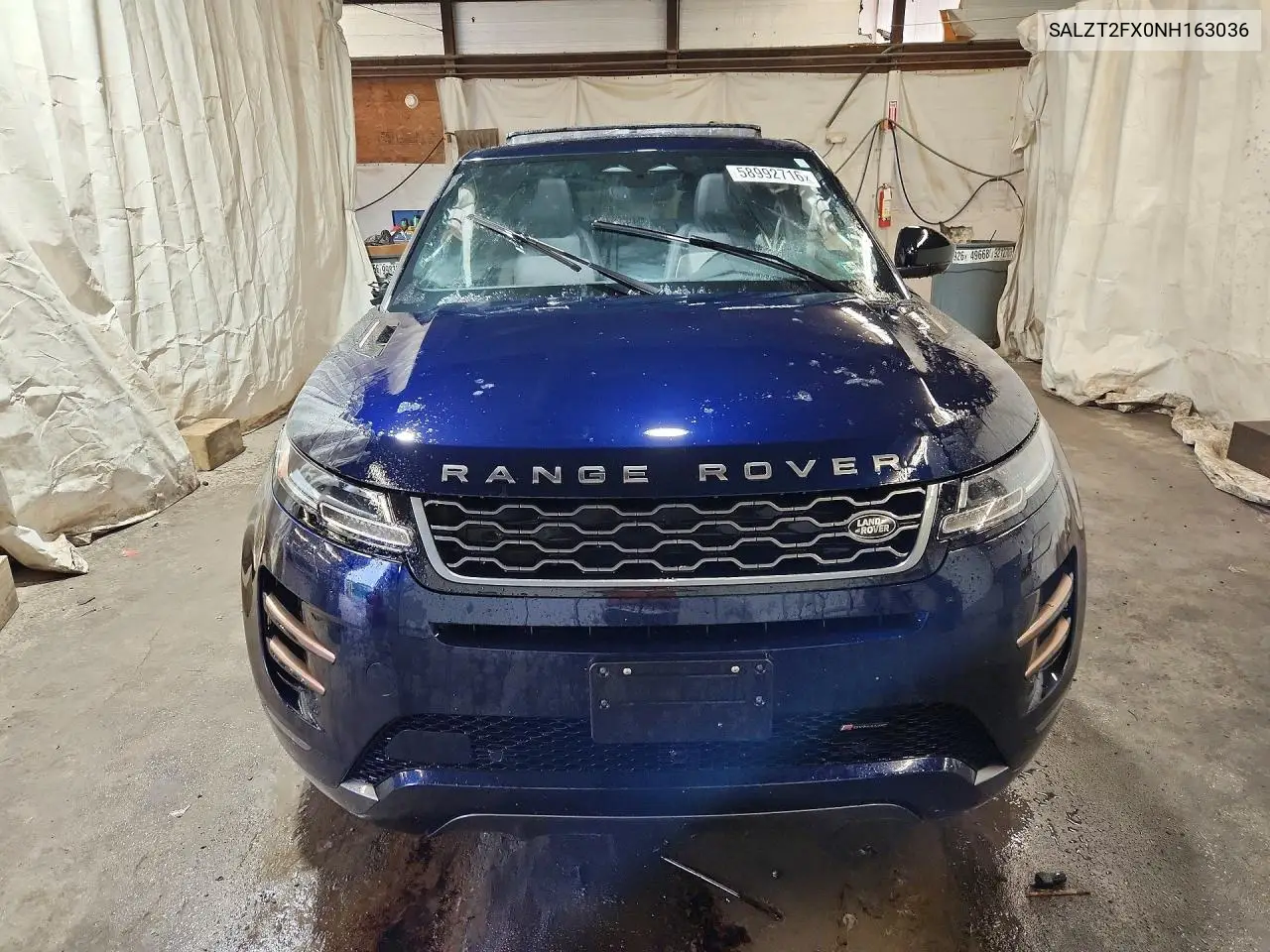2022 Land Rover Range Rover Evoque R-Dynamic S VIN: SALZT2FX0NH163036 Lot: 58992716