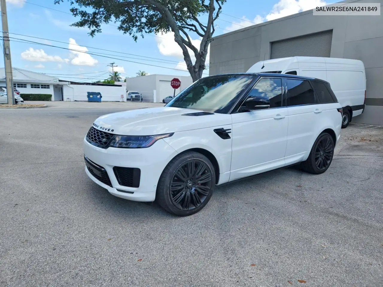 2022 Land Rover Range Rover Sport Hse Dynamic VIN: SALWR2SE6NA241849 Lot: 59605946