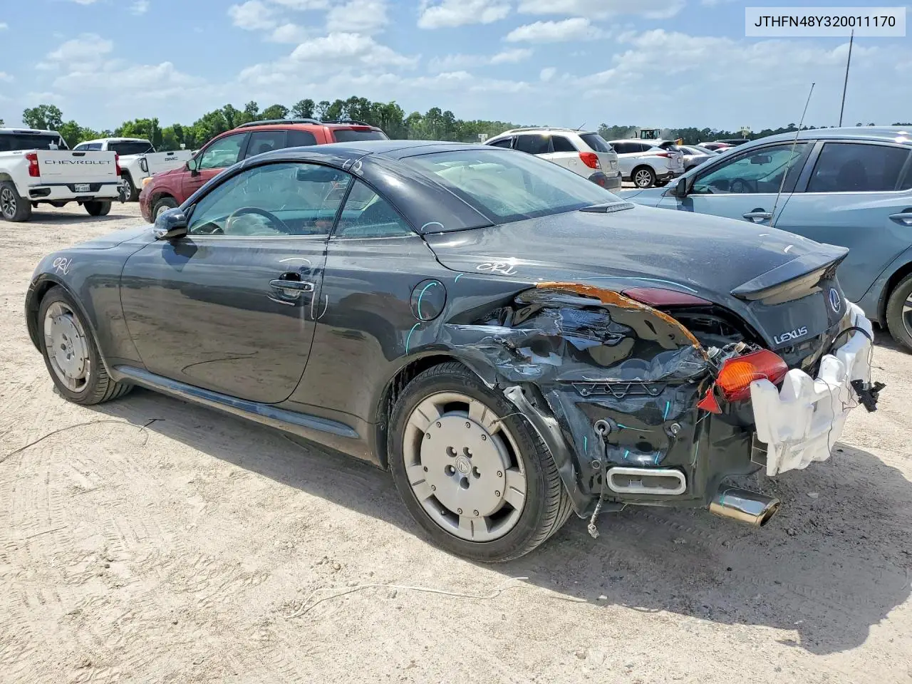 2002 Lexus Sc 430 VIN: JTHFN48Y320011170 Lot: 57731326