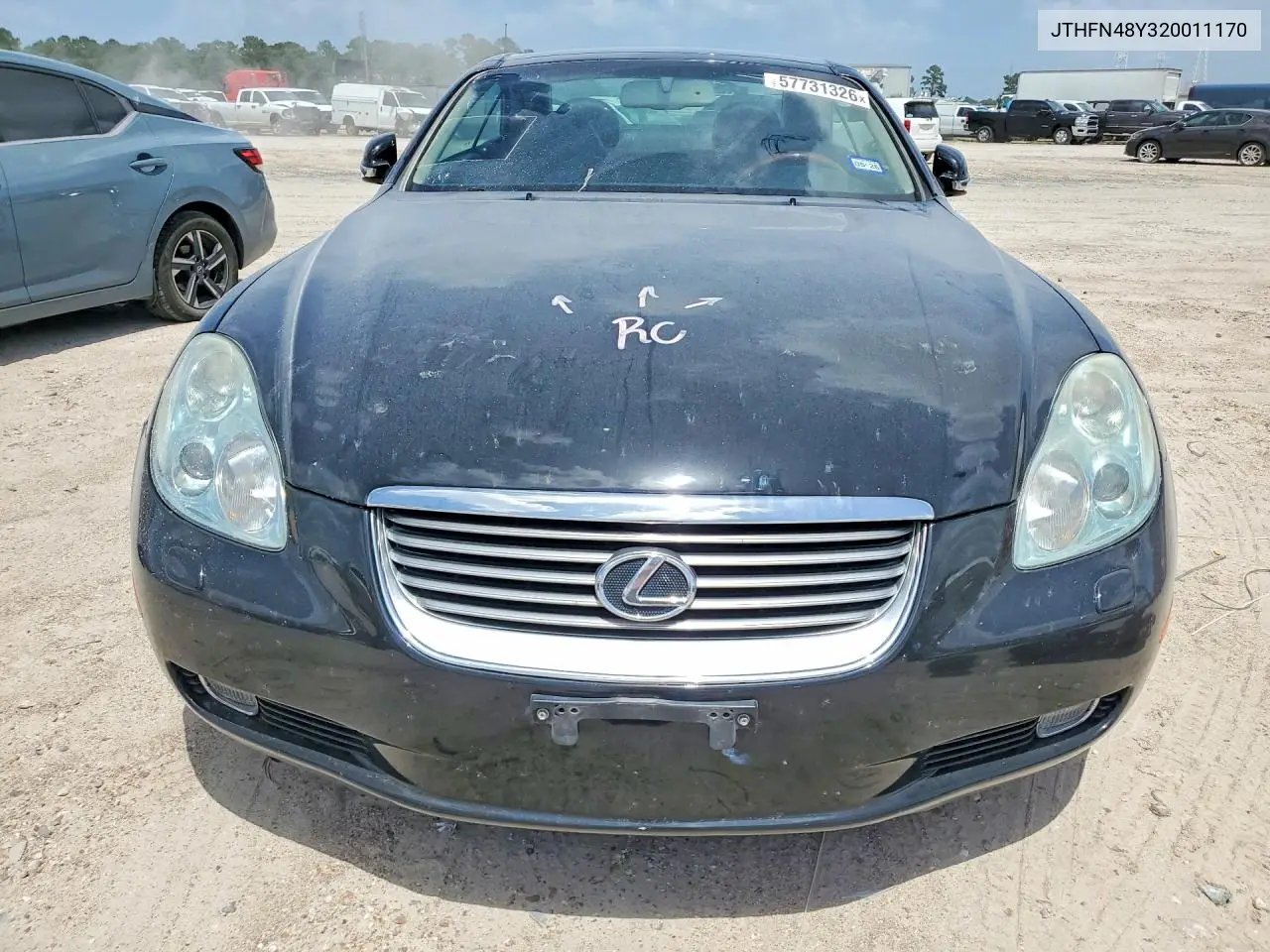 2002 Lexus Sc 430 VIN: JTHFN48Y320011170 Lot: 57731326