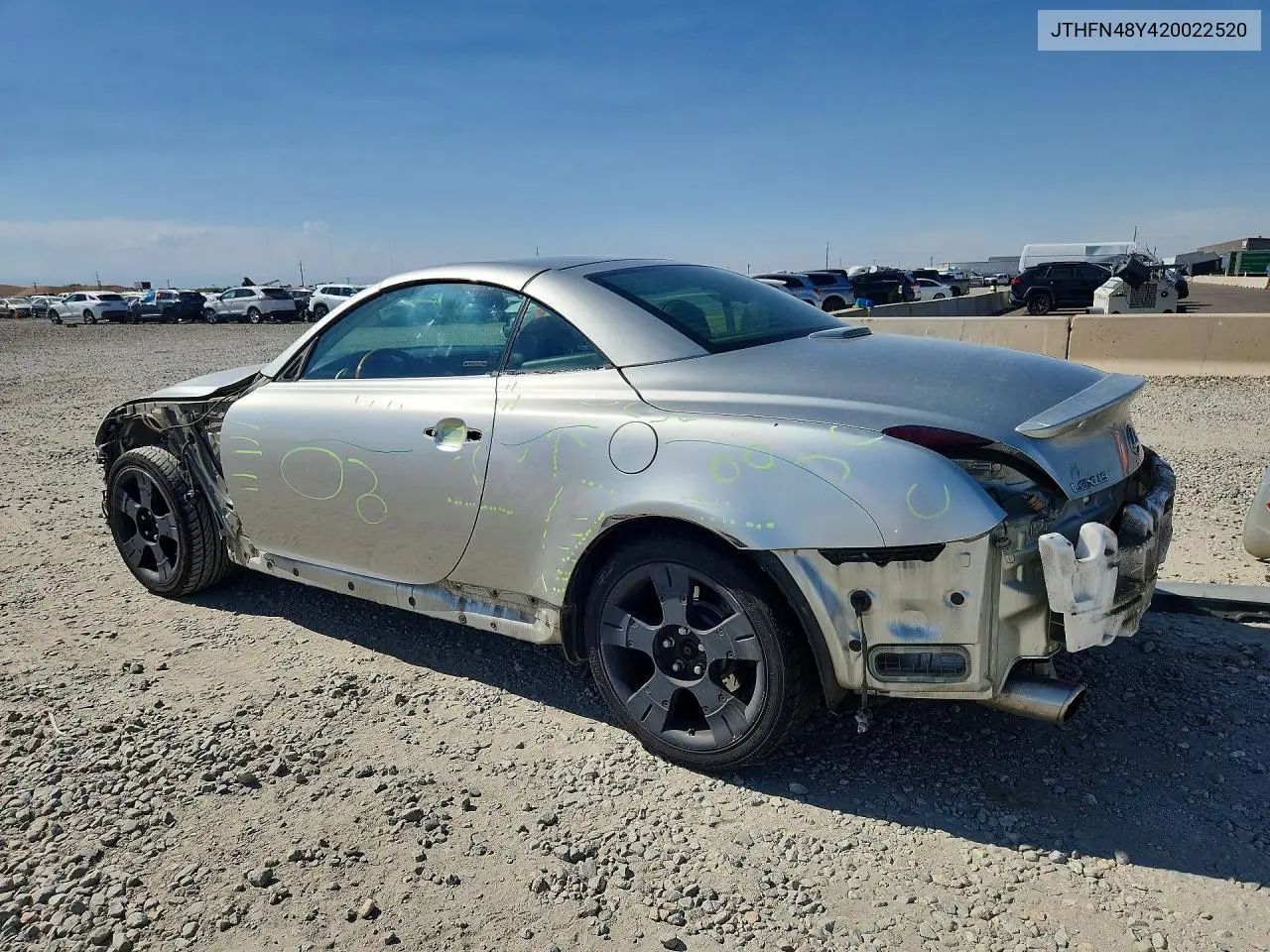 2002 Lexus Sc 430 VIN: JTHFN48Y420022520 Lot: 58308266