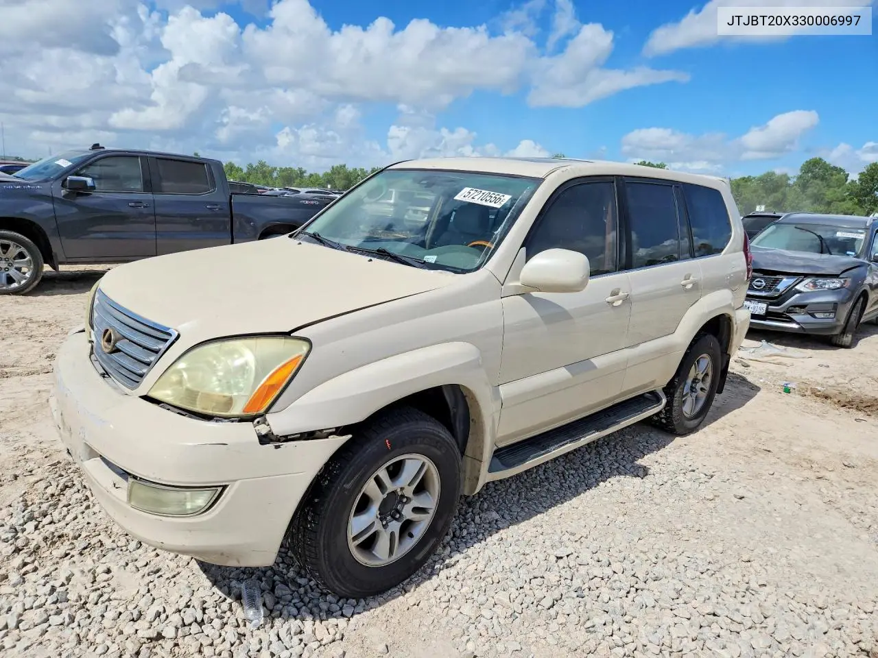 2003 Lexus Gx 470 VIN: JTJBT20X330006997 Lot: 57210556