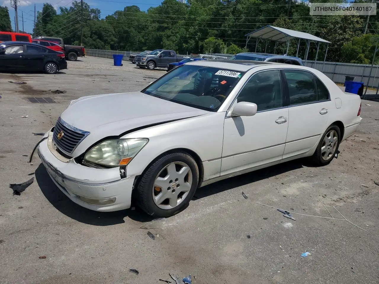 2004 Lexus Ls 430 VIN: JTHBN36F040140187 Lot: 57117896