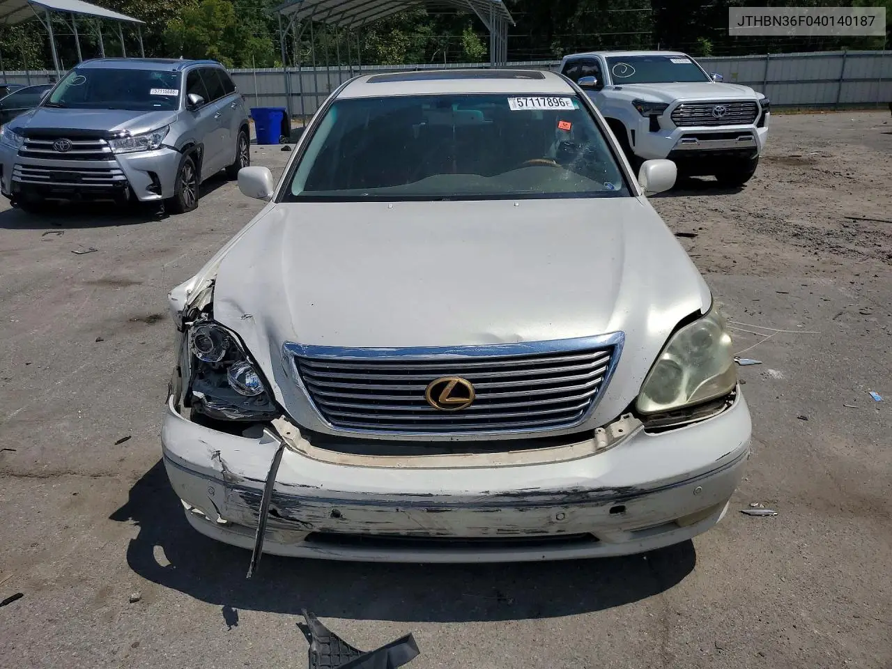 2004 Lexus Ls 430 VIN: JTHBN36F040140187 Lot: 57117896