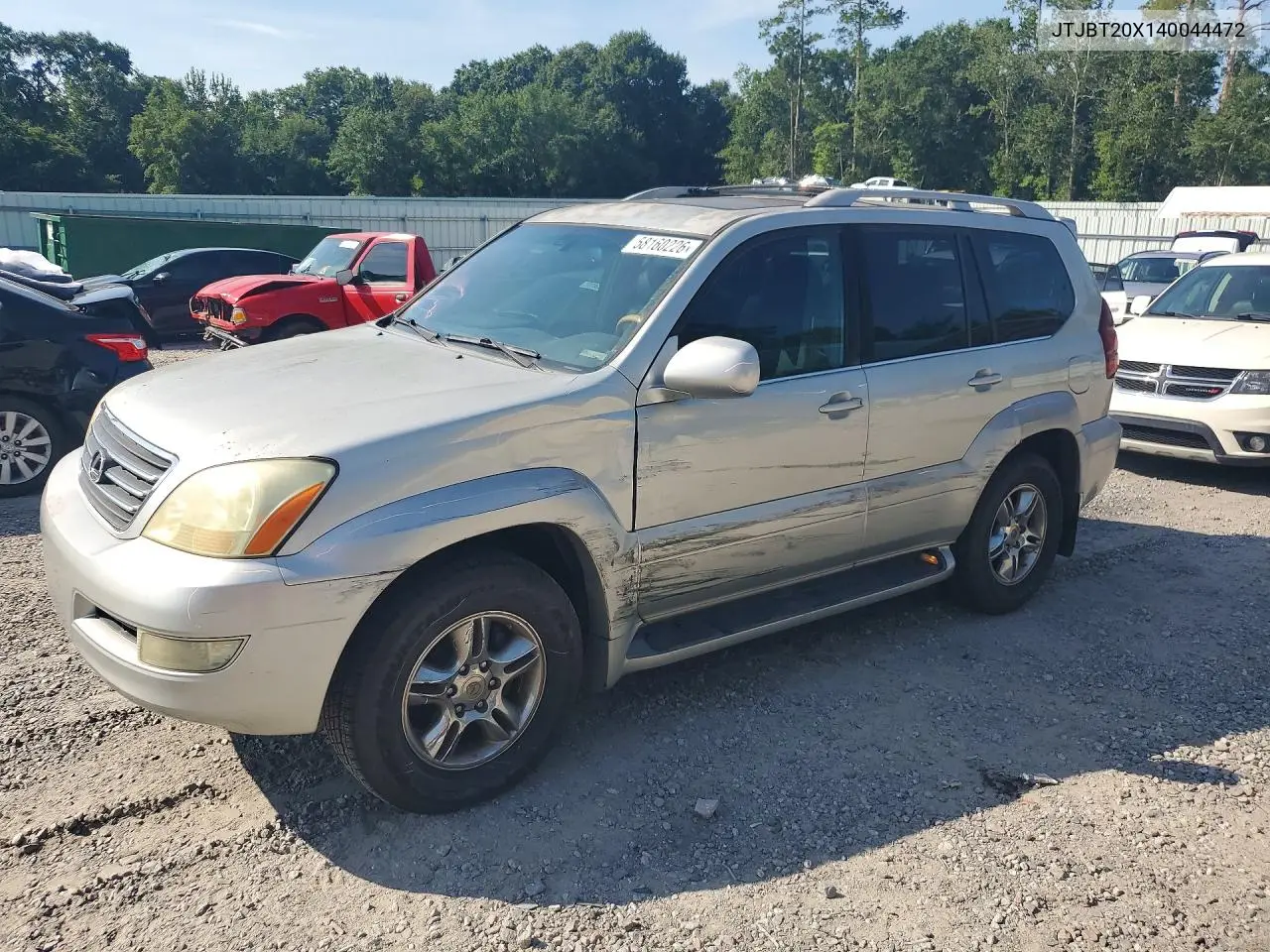 2004 Lexus Gx 470 VIN: JTJBT20X140044472 Lot: 58160226