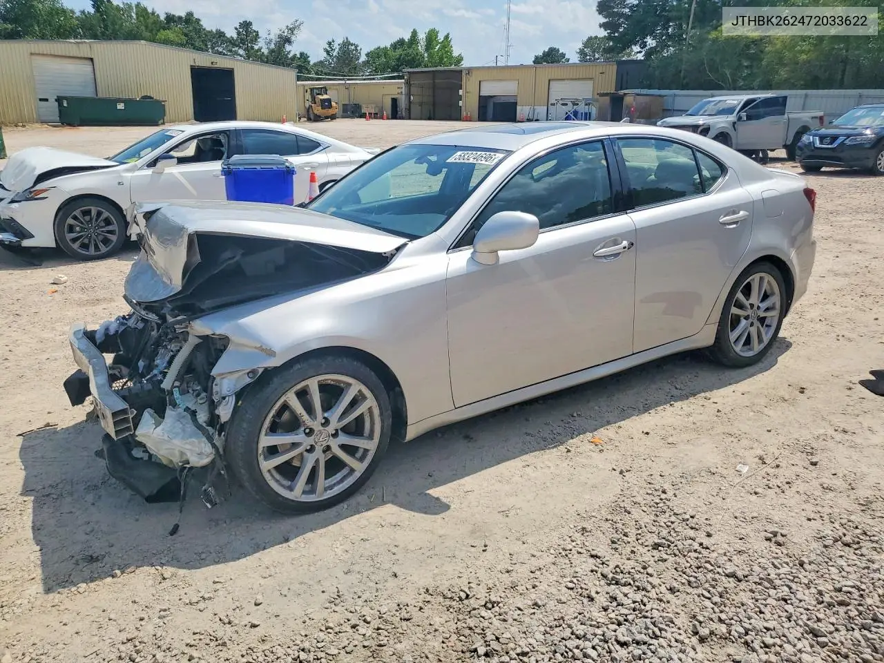 2007 Lexus Is 250 VIN: JTHBK262472033622 Lot: 58324696